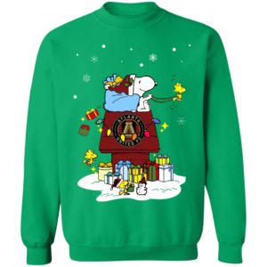 Atlanta United FC Santa Snoopy Wish You A Merry Christmas Shirt