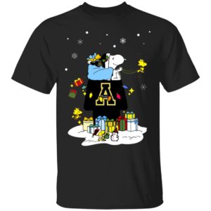 Appalachian State Mountaineers Santa Snoopy Wish You A Merry Christmas Shirt