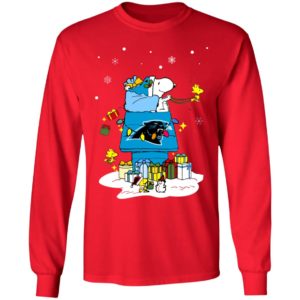Carolina Panthers Santa Snoopy Wish You A Merry Christmas Shirt
