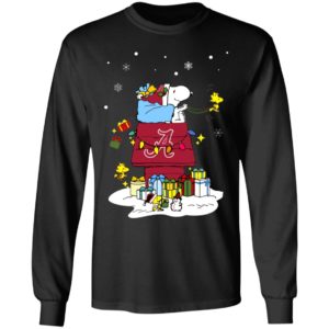 Alabama Crimson Tide Santa Snoopy Wish You A Merry Christmas Shirt