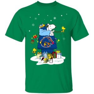 Boise State Broncos Santa Snoopy Wish You A Merry Christmas Shirt