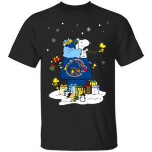 Boise State Broncos Santa Snoopy Wish You A Merry Christmas Shirt