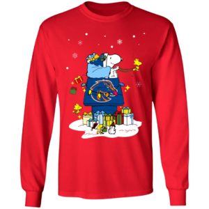 Boise State Broncos Santa Snoopy Wish You A Merry Christmas Shirt