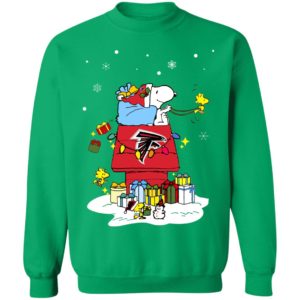 Atlanta Falcons Santa Snoopy Wish You A Merry Christmas Shirt