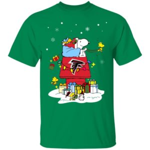 Atlanta Falcons Santa Snoopy Wish You A Merry Christmas Shirt