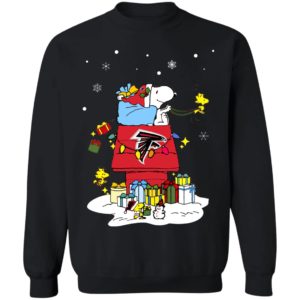 Atlanta Falcons Santa Snoopy Wish You A Merry Christmas Shirt