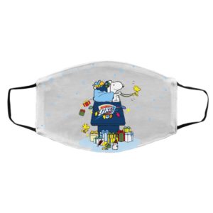 Oklahoma City Thunder Santa Snoopy Wish You A Merry Christmas face mask