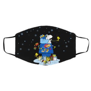 Kansas Jayhawks Santa Snoopy Wish You A Merry Christmas face mask