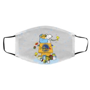 Golden State Warriors Santa Snoopy Wish You A Merry Christmas face mask
