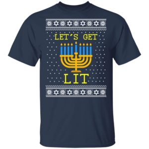 Let_s Get Lit Hanukkah Ugly Christmas Sweater
