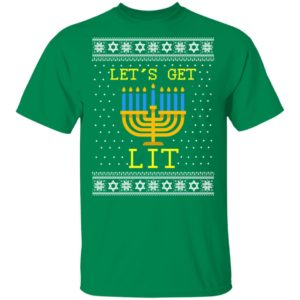 Let_s Get Lit Hanukkah Ugly Christmas Sweater