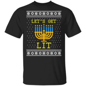 Let_s Get Lit Hanukkah Ugly Christmas Sweater Let_s Get Lit Hanukkah Ugly Christmas Sweater