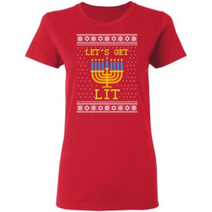 Let_s Get Lit Hanukkah Ugly Christmas Sweater
