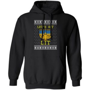 Let_s Get Lit Hanukkah Ugly Christmas Sweater