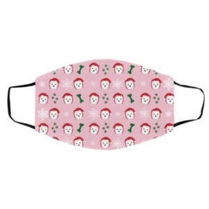Westie Dog Pattern Christmas Face Mask