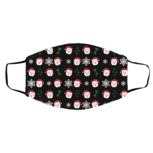 Westie Dog Pattern Christmas Face Mask