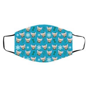 Chihuahua Dog Pattern Christmas Face Mask