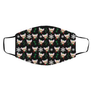 Chihuahua Dog Pattern Christmas Face Mask