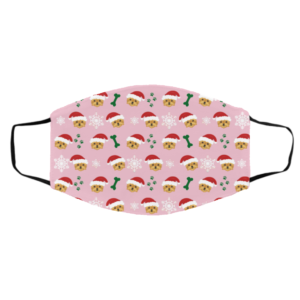 Yorkshire Dog Pattern Christmas Face Mask