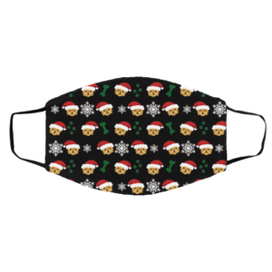 Yorkshire Dog Pattern Christmas Face Mask