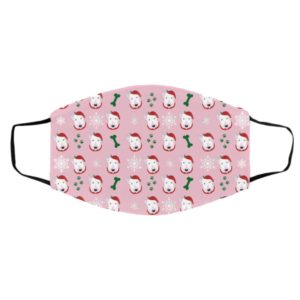 Bull Terrier Dog Pattern Christmas Face Mask
