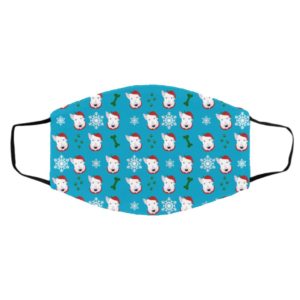 Bull Terrier Dog Pattern Christmas Face Mask