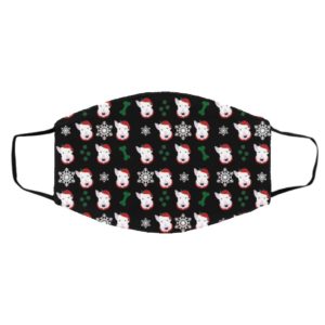 Bull Terrier Dog Pattern Christmas Face Mask