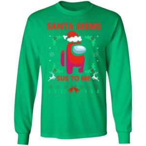 Santa Seems Sus To Me Among Us Ugly Christmas Sweatshirt