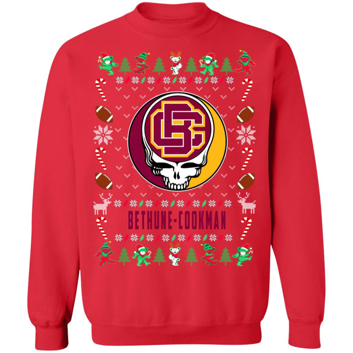 Bethune Cookman Wildcats Gratefull Dead Ugly Christmas Sweater Bethune Cookman Wildcats Gratefull Dead Ugly Christmas Sweater
