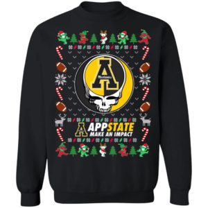 Appalachian State Mountaineers Gratefull Dead Ugly Christmas Sweater