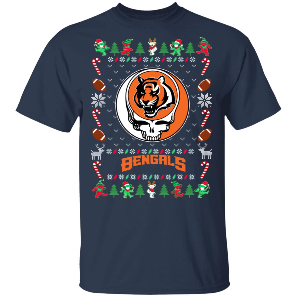 Cincinnati Bengals Gratefull Dead Ugly Christmas Sweater