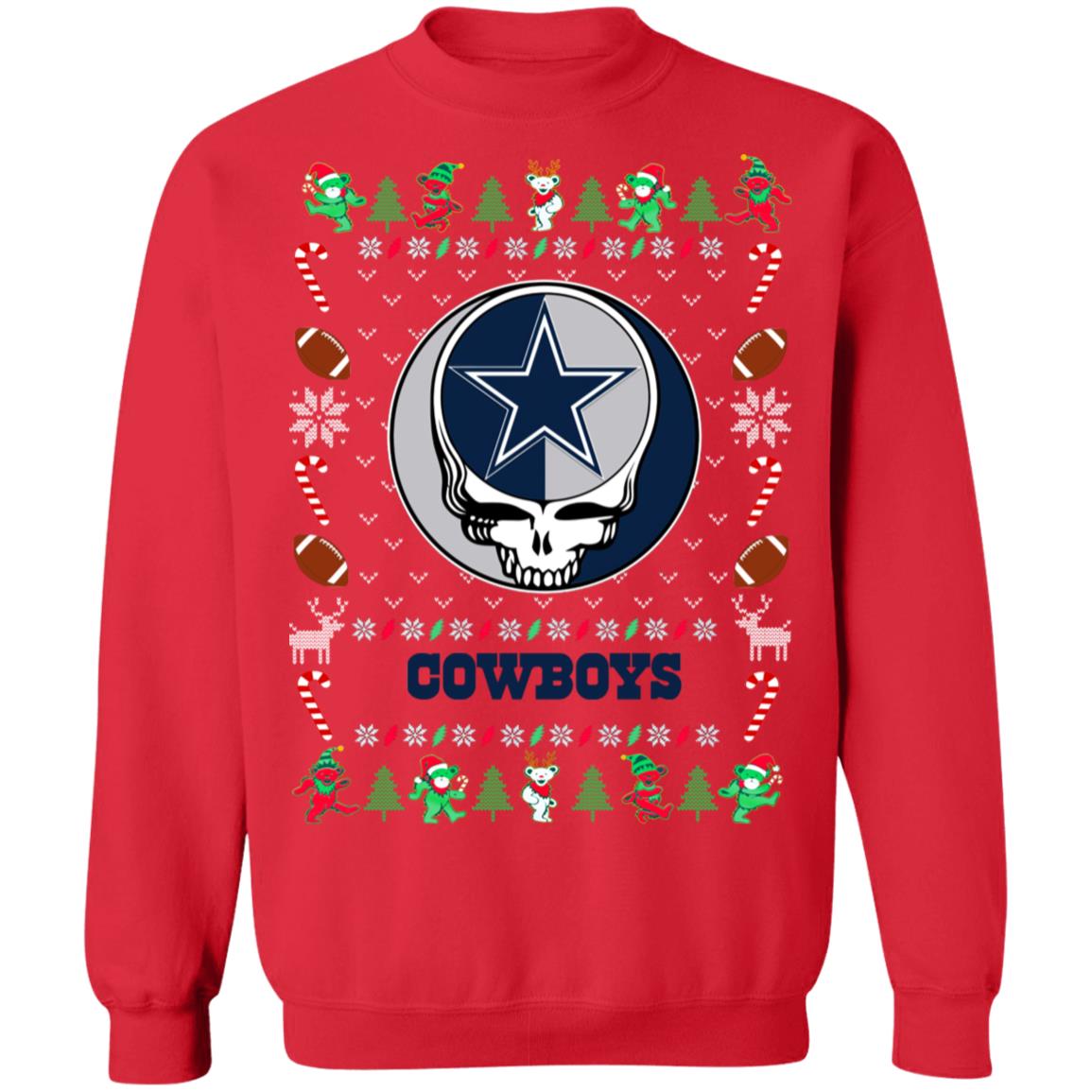 Dallas Cowboys Gratefull Dead Ugly Christmas Sweater Dallas Cowboys Gratefull Dead Ugly Christmas Sweater