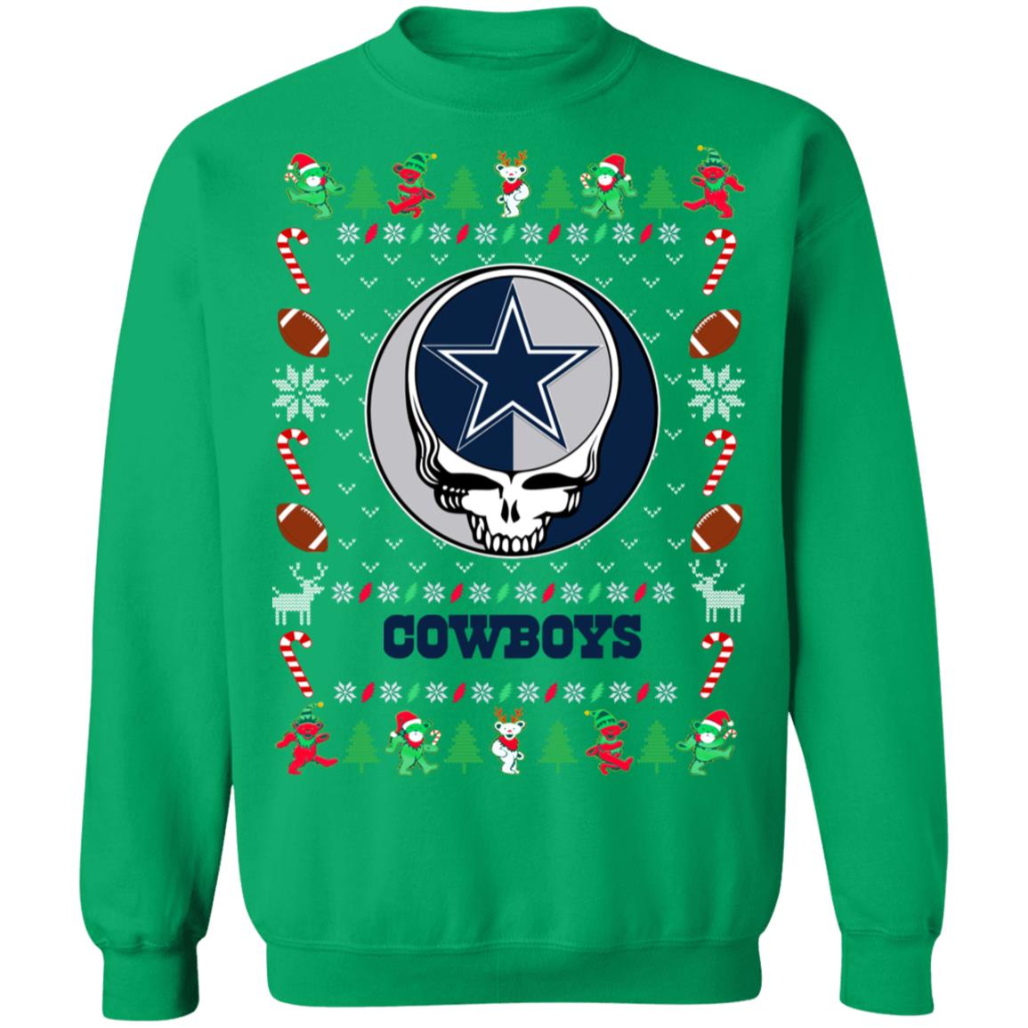Dallas Cowboys Gratefull Dead Ugly Christmas Sweater Dallas Cowboys Gratefull Dead Ugly Christmas Sweater