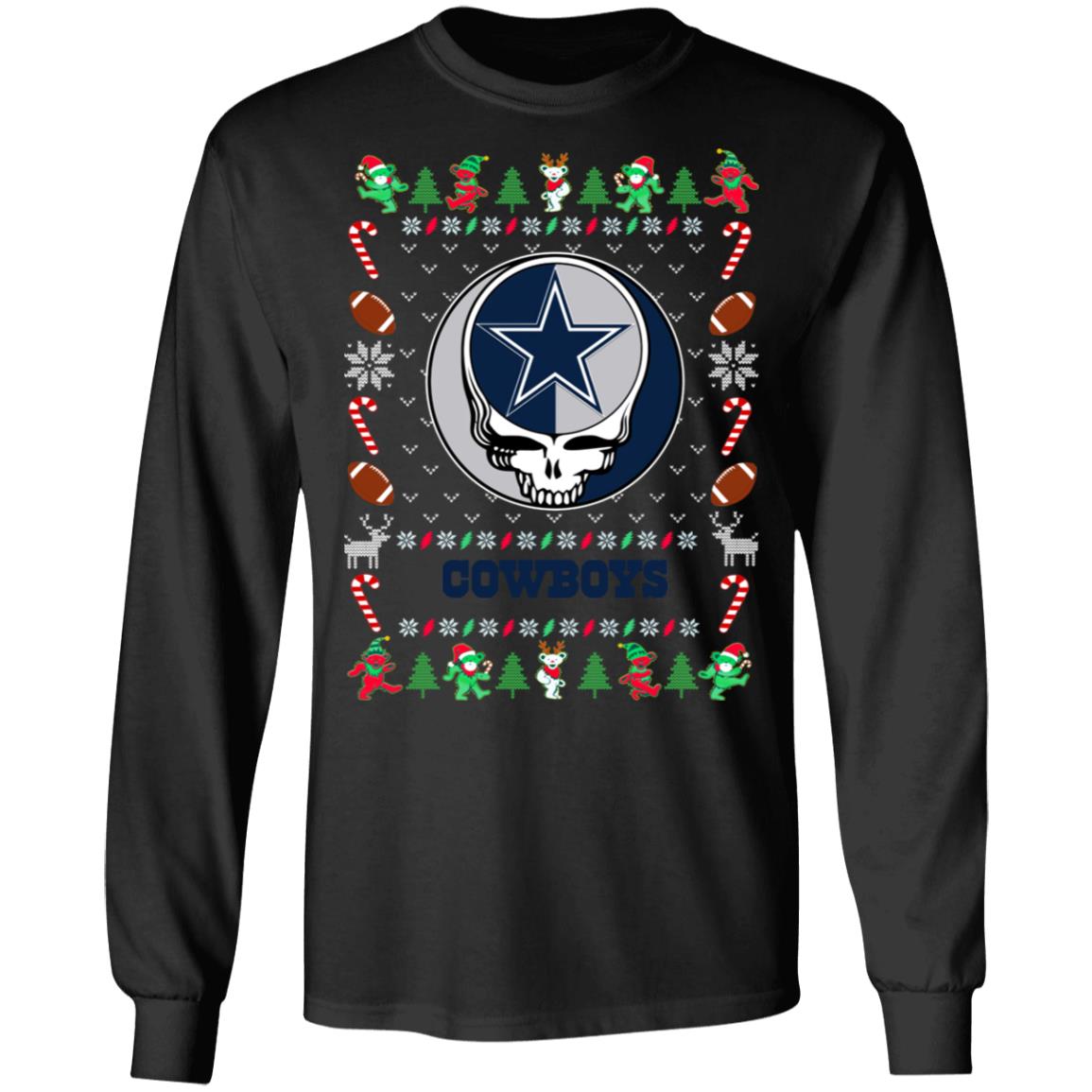 Dallas Cowboys Gratefull Dead Ugly Christmas Sweater Dallas Cowboys Gratefull Dead Ugly Christmas Sweater