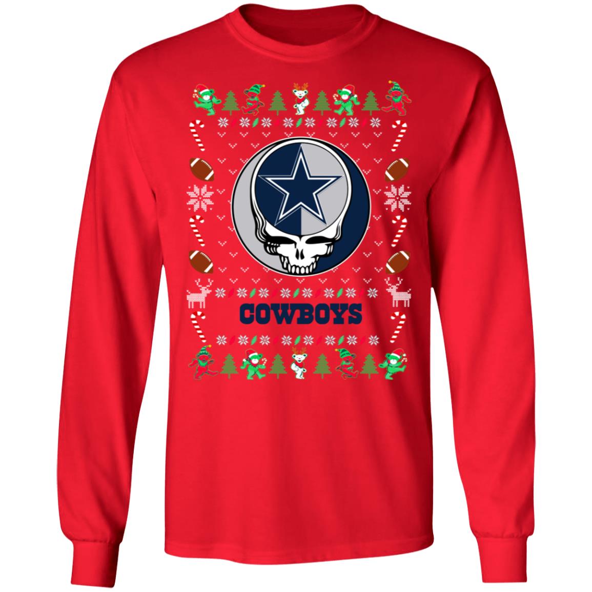 Dallas Cowboys Gratefull Dead Ugly Christmas Sweater Dallas Cowboys Gratefull Dead Ugly Christmas Sweater