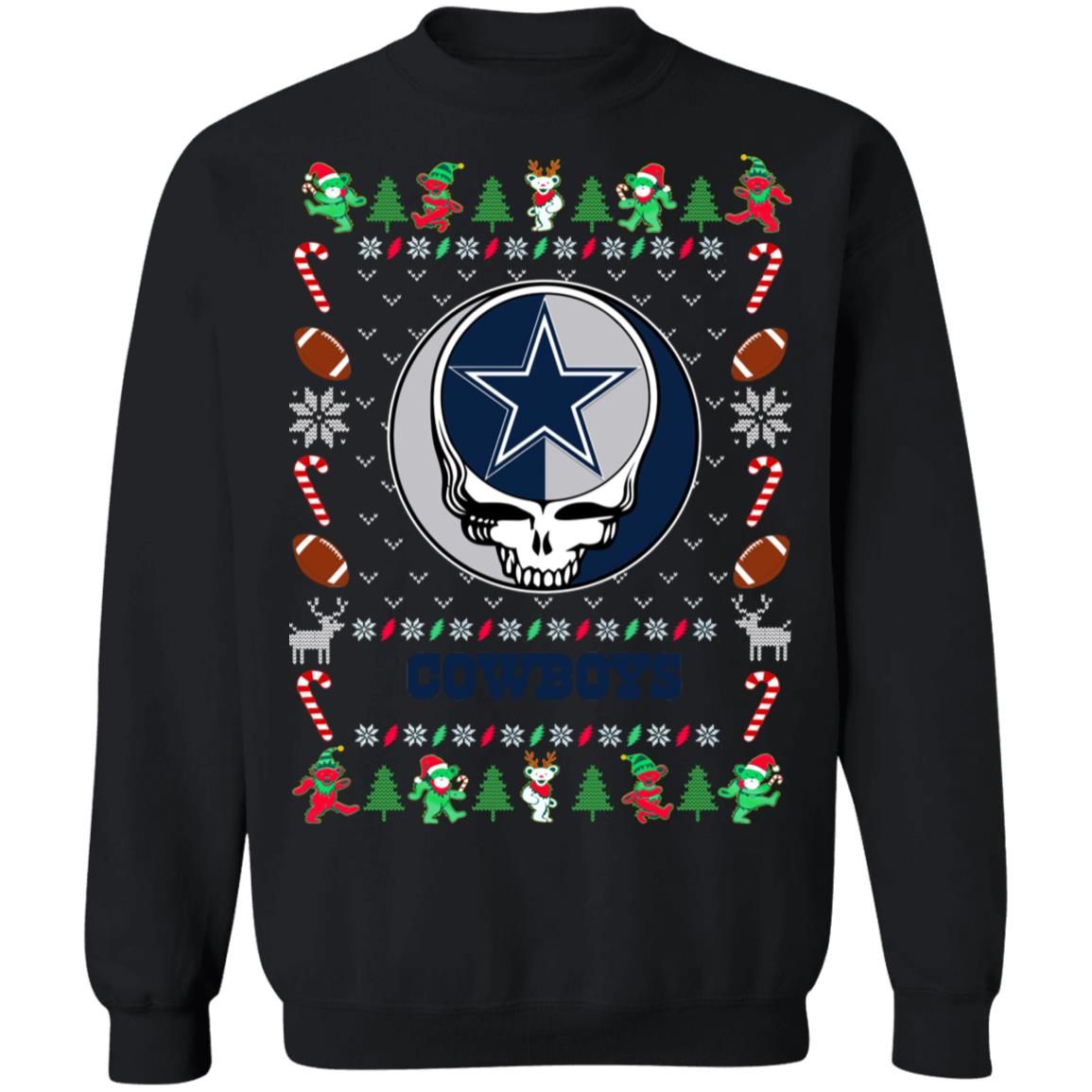 Dallas Cowboys Gratefull Dead Ugly Christmas Sweater Dallas Cowboys Gratefull Dead Ugly Christmas Sweater