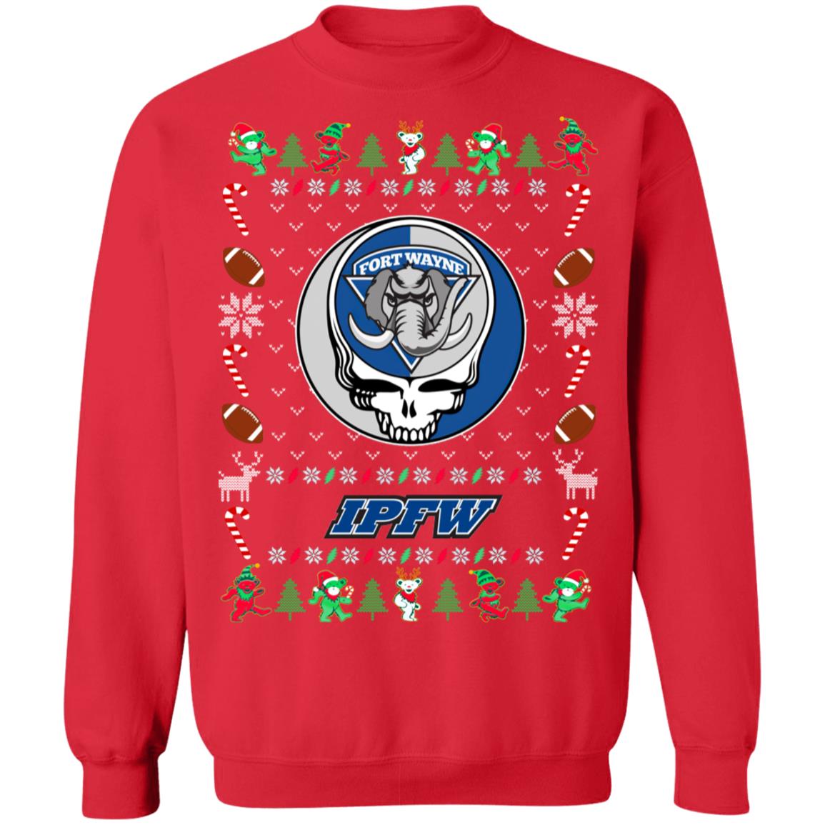 IPFW Mastodons Gratefull Dead Ugly Christmas Sweater IPFW Mastodons Gratefull Dead Ugly Christmas Sweater
