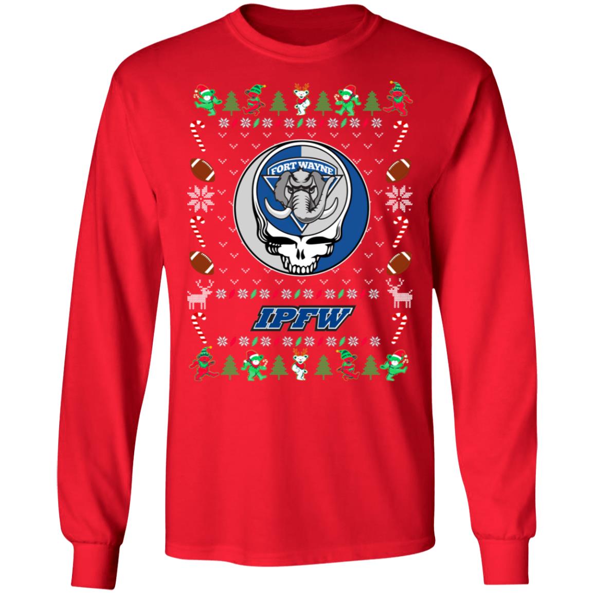 IPFW Mastodons Gratefull Dead Ugly Christmas Sweater IPFW Mastodons Gratefull Dead Ugly Christmas Sweater