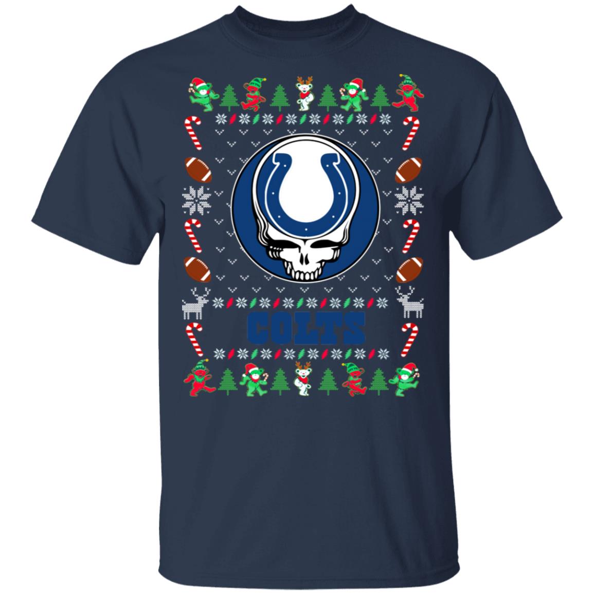 Indianapolis Colts Gratefull Dead Ugly Christmas Sweater Indianapolis Colts Gratefull Dead Ugly Christmas Sweater