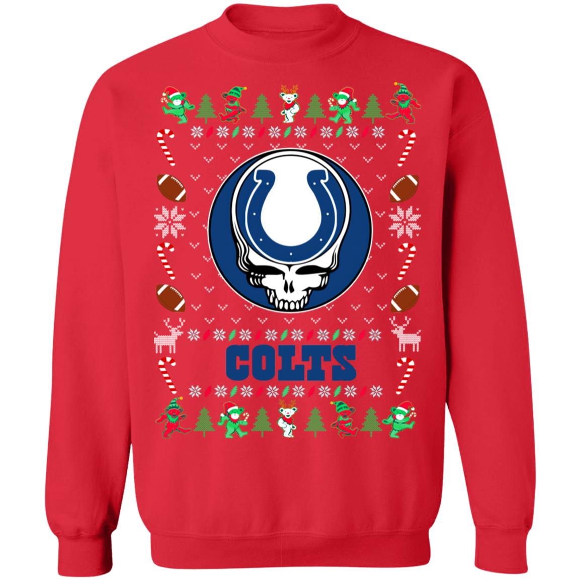 Indianapolis Colts Gratefull Dead Ugly Christmas Sweater Indianapolis Colts Gratefull Dead Ugly Christmas Sweater