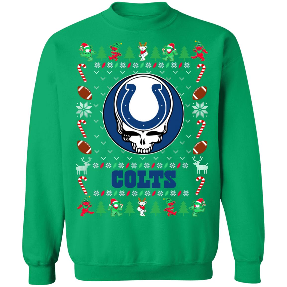 Indianapolis Colts Gratefull Dead Ugly Christmas Sweater Indianapolis Colts Gratefull Dead Ugly Christmas Sweater