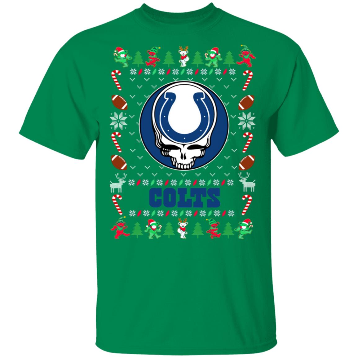 Indianapolis Colts Gratefull Dead Ugly Christmas Sweater Indianapolis Colts Gratefull Dead Ugly Christmas Sweater