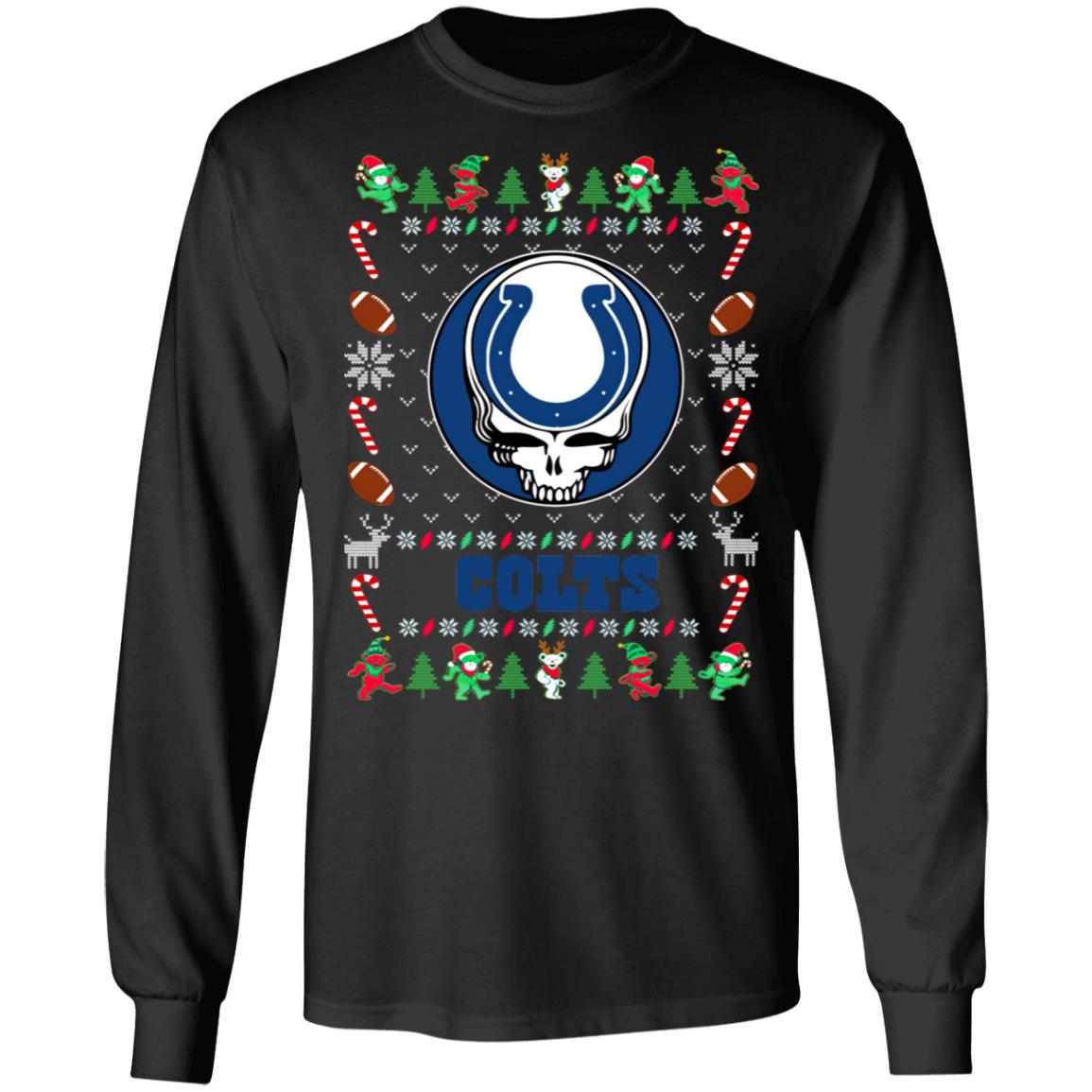 Indianapolis Colts Gratefull Dead Ugly Christmas Sweater Indianapolis Colts Gratefull Dead Ugly Christmas Sweater