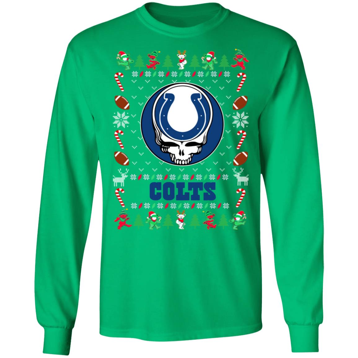 Indianapolis Colts Gratefull Dead Ugly Christmas Sweater Indianapolis Colts Gratefull Dead Ugly Christmas Sweater