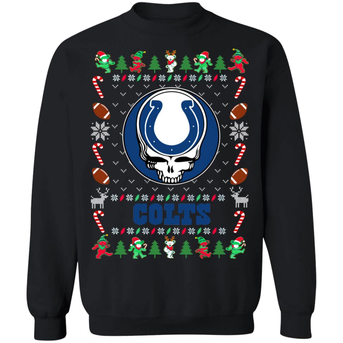 Indianapolis Colts Gratefull Dead Ugly Christmas Sweater Indianapolis Colts Gratefull Dead Ugly Christmas Sweater