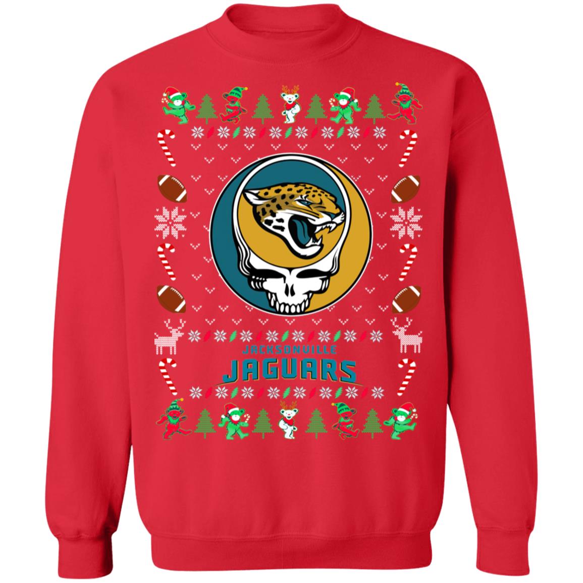 Jacksonville Jaguars Gratefull Dead Ugly Christmas Sweater Jacksonville Jaguars Gratefull Dead Ugly Christmas Sweater