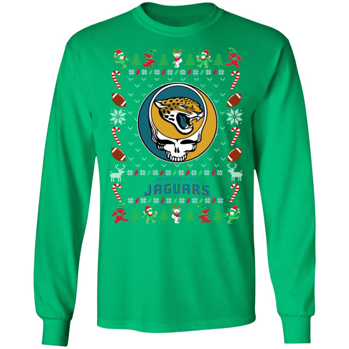 Jacksonville Jaguars Gratefull Dead Ugly Christmas Sweater Jacksonville Jaguars Gratefull Dead Ugly Christmas Sweater