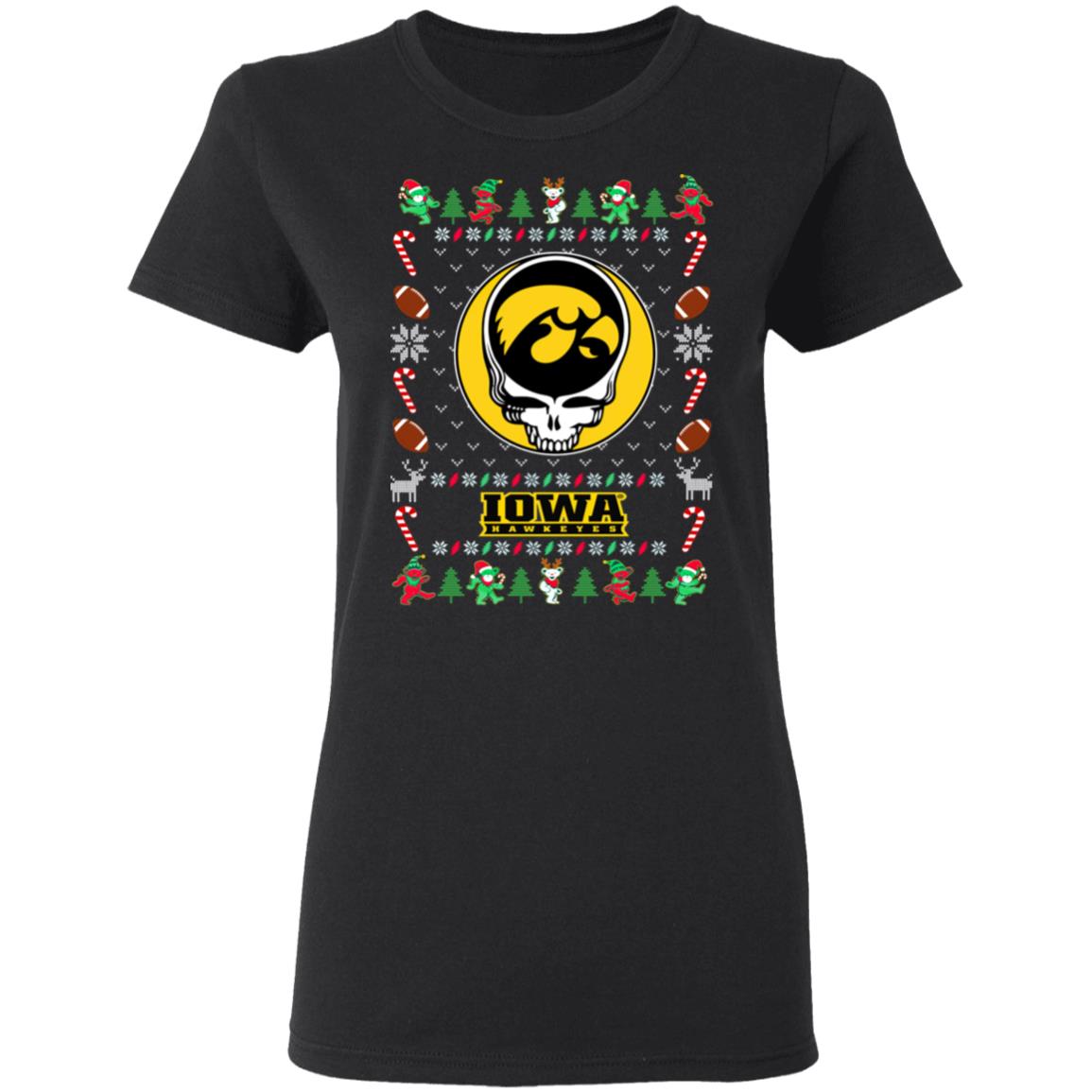 Iowa Hawkeyes Gratefull Dead Ugly Christmas Sweater Iowa Hawkeyes Gratefull Dead Ugly Christmas Sweater