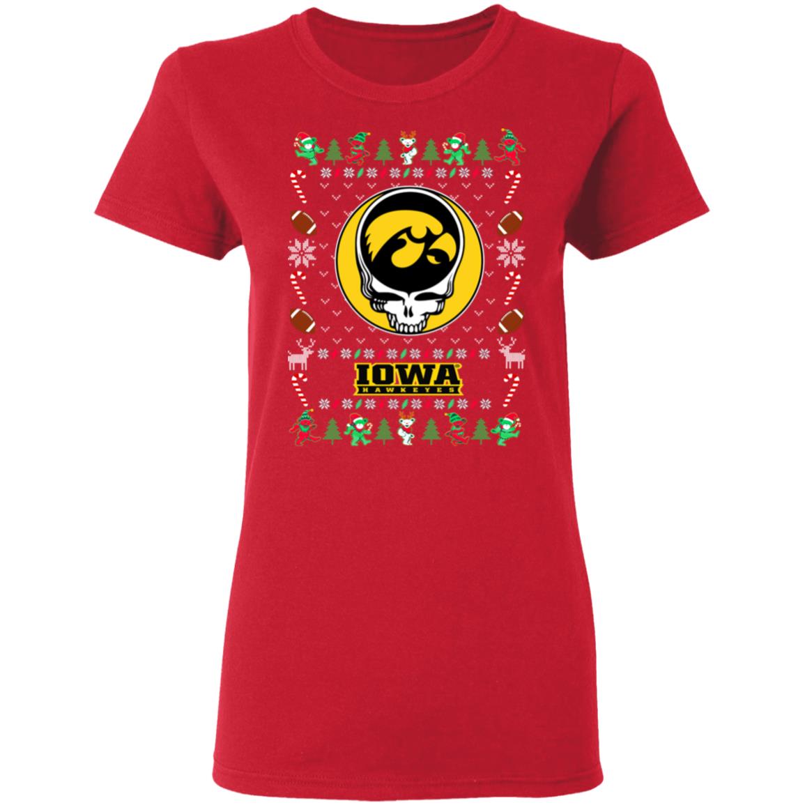 Iowa Hawkeyes Gratefull Dead Ugly Christmas Sweater Iowa Hawkeyes Gratefull Dead Ugly Christmas Sweater