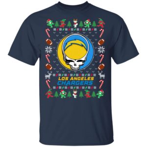Los Angeles Chargers Gratefull Dead Ugly Christmas Sweater Los Angeles Chargers Gratefull Dead Ugly Christmas Sweater